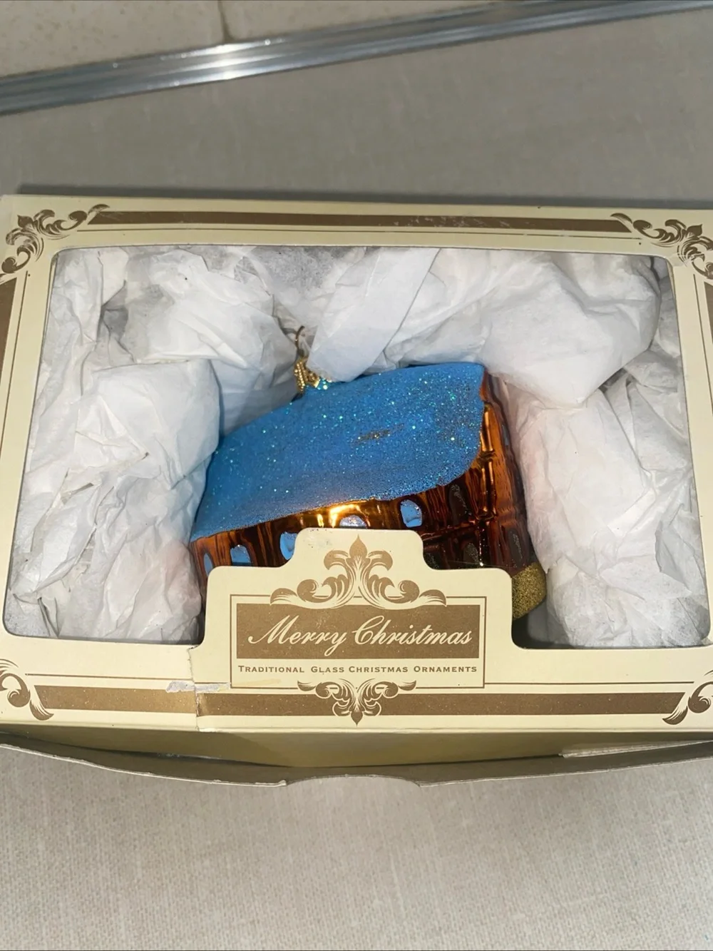 Rome Colosseum Glass Mouth Blown Hand Painted Christmas Ornament Made In Poland